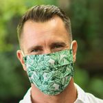 Cotton face masks, 'Island Celebration' (set of 3) - 3 Single Layer Multicolor Cotton Print Elastic Loop Masks