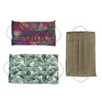 Cotton face masks, 'Island Celebration' (set of 3) - 3 Single Layer Multicolor Cotton Print Elastic Loop Masks