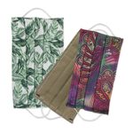 Cotton face masks, 'Island Celebration' (set of 3) - 3 Single Layer Multicolor Cotton Print Elastic Loop Masks