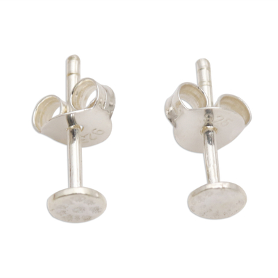 Sterling silver stud earrings, 'Dimples' - Sterling Silver Hammered Stud Earrings