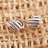 Sterling silver stud earrings, 'Raise the Roof' - Sterling Silver Stud Earrings