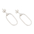 Sterling silver dangle earrings, 'Tracks' - Sterling Silver Post Hoop Earrings