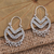 Sterling silver hoop earrings, 'Celuk Chevron' - Balinese Style Sterling Silver Hoop Earrings