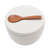 Ceramic and teak wood condiment Set, 'Midday Meal' (3 pcs) - Handmade Ceramic Condiment Set with Wood Spoon (3 Pcs) (image 2a) thumbail