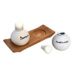 Ceramic bath accessory set, 'Shampoo and Lotion' (3 pieces) - Handmade Ceramic Shampoo and Lotion Bottles 3 Piece Set