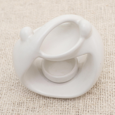 Ölwärmer aus Keramik - Skulpturaler Ölwärmer aus weißer Keramik