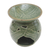 Ölwärmer aus Keramik - Grüner Keramik-Ölwärmer mit tropischem Motiv aus Bali