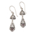 Garnet dangle earrings, 'Traditional Treasure' - Silver and Garnet Dangle Earrings from Bali (image 2a) thumbail