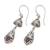 Garnet dangle earrings, 'Traditional Treasure' - Silver and Garnet Dangle Earrings from Bali (image 2c) thumbail