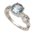Blue topaz cocktail ring, 'Must Be Love' - Blue Topaz and Quartz Sterling Silver Ring thumbail