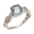Blue topaz cocktail ring, 'Must Be Love' - Blue Topaz and Quartz Sterling Silver Ring (image 2e) thumbail