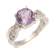 Amethyst solitaire ring, 'Must Be Love' - Amethyst and Quartz Sterling Silver Ring (image 2d) thumbail