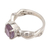 Amethyst solitaire ring, 'Must Be Love' - Amethyst and Quartz Sterling Silver Ring (image 2e) thumbail