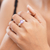 Amethyst solitaire ring, 'Must Be Love' - Amethyst and Quartz Sterling Silver Ring (image 2g) thumbail
