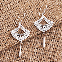 Sterling silver dangle earrings, Paper Lanterns