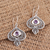 Amethyst dangle earrings, 'Flower Flash' - Purple Amethyst Sterling Silver Dangle Earrings