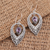 Amethyst dangle earrings, 'Pair of Pears' - Balinese Sterling Silver Dangle Earrings Amethysts