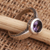 Amethyst solitaire ring, 'The Life Within' - Amethyst Solitaire Sterling Silver Ring thumbail