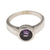 Amethyst solitaire ring, 'The Life Within' - Amethyst Solitaire Sterling Silver Ring (image 2a) thumbail