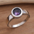Amethyst solitaire ring, 'The Life Within' - Amethyst Solitaire Sterling Silver Ring (image 2c) thumbail