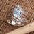 Blue topaz cocktail ring, 'Grace and Charm in Blue' - Bezel-Set Blue Topaz and Sterling Silver Cocktail Ring (image 2b) thumbail