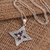 Amethyst pendant necklace, 'Due North' - Four Pointed Star Sterling Silver Amethyst Pendant