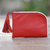 Geldbörse aus Leder, 'Klein und schlicht in Rot'. - Rote Brieftasche aus Leder mit Passepartout und Reißverschluss