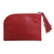 Leather wallet, 'Small and Simple in Red' - Red Tasseled Leather Wallet with Zipper