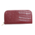 Leather wallet, 'Red Croc' - Red Embossed Leather Wallet from Bali