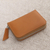 Leather wallet,'Ginger Simplicity' - Ginger Colored Leather Zippered Wallet