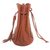Leather drawstring shoulder bag, 'Pure Elegance in Burnt Sienna' - Handmade Burnt Sienna Drawstring Leather Shoulder Bag