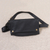 Leather waist bag, 'Cool Carrier in Black' - Handmade Black Leather Waist Bag (image 2b) thumbail