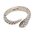 Gold-accented sterling silver wrap ring, 'Earth Serpent' - Realistic Sterling Silver Snake Wrap Ring (image 2c) thumbail