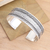 Sterling silver cuff bracelet, 'Woven Motif' - Woven Motif Sterling Silver Cuff Bracelet (image 2b) thumbail