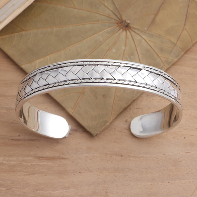 Sterling silver cuff bracelet, Woven Dreams