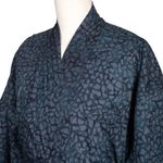 Men's batik cotton robe, 'Blue Midnight' - Men's Batik Belted Cotton Robe