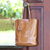 Leather tote bag, 'Calm Evening' - Topstitched Leather Tote Bag with Tassels thumbail