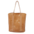 Leather tote bag, 'Calm Evening' - Topstitched Leather Tote Bag with Tassels (image 2a) thumbail