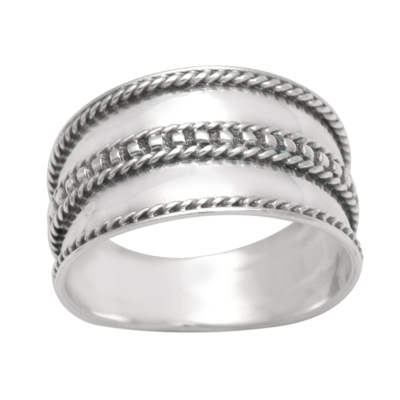 Unisex Sterling Silver Band Ring