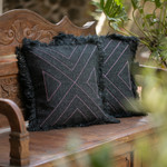 Cotton cushion covers, 'Triangle in Black' (pair) - Triangle Pattern 100% Cotton Cushion Cover Pair