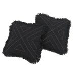 Cotton cushion covers, 'Triangle in Black' (pair) - Triangle Pattern 100% Cotton Cushion Cover Pair