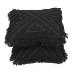 Cotton cushion covers, 'Triangle in Black' (pair) - Triangle Pattern 100% Cotton Cushion Cover Pair
