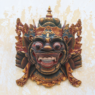 Holzmaske, „Bhoma“ – handgeschnitzte balinesische Bhoma-Maske aus Holz