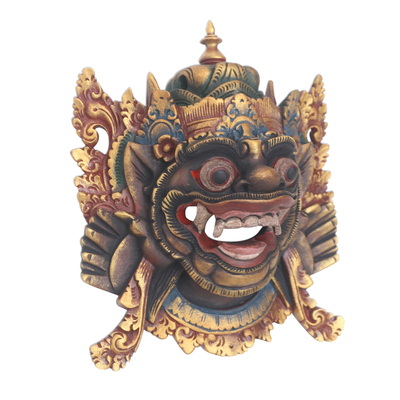 Wood mask, 'Bhoma' - Hand Carved Wood Balinese Bhoma Mask