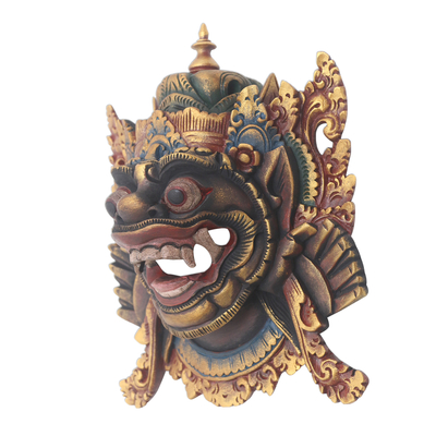 Wood mask, 'Bhoma' - Hand Carved Wood Balinese Bhoma Mask