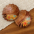 Wood batik decorative bowls, 'Java Lotus Leaf' (pair) - Two Artisan Crafted Batik Decorative Bowl from Java