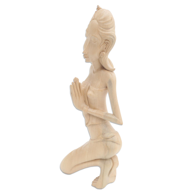 Wood sculpture, 'Jegeg' - Hand Carved Wood Sculpture of Balinese Woman