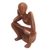 Suar wood statuette, 'Thinking Posture' - Hand Carved Suar Wood Statuette (image 2b) thumbail