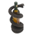 Wood bottle holder, 'Snake Embrace' - Coiled Snake Wood Wine Bottle Holder (image 2d) thumbail