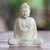 Wood sculpture, 'Buddha Praying II' - Artisan Crafted Seated Buddha Sculpture (image 2) thumbail